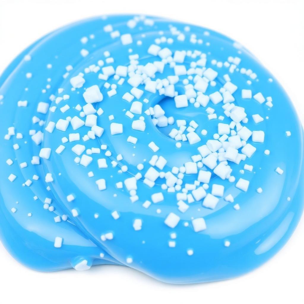 Bright blue slime with crunchy foam beads